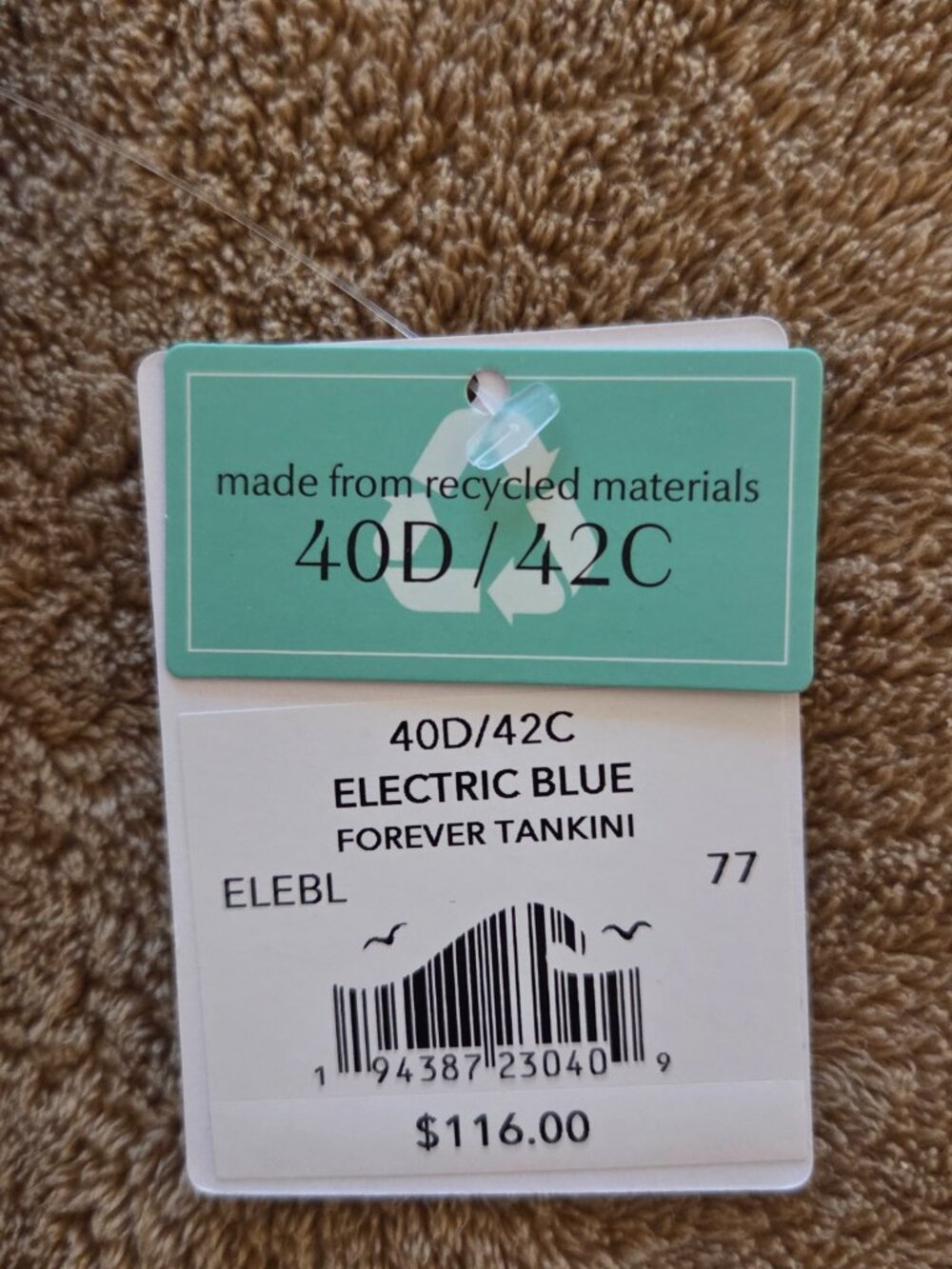 NWT Sunsets ELECTRIC BLUE Forever Twist Tankini Underwire Swim Top Size 40D/42C - Picture 7 of 10